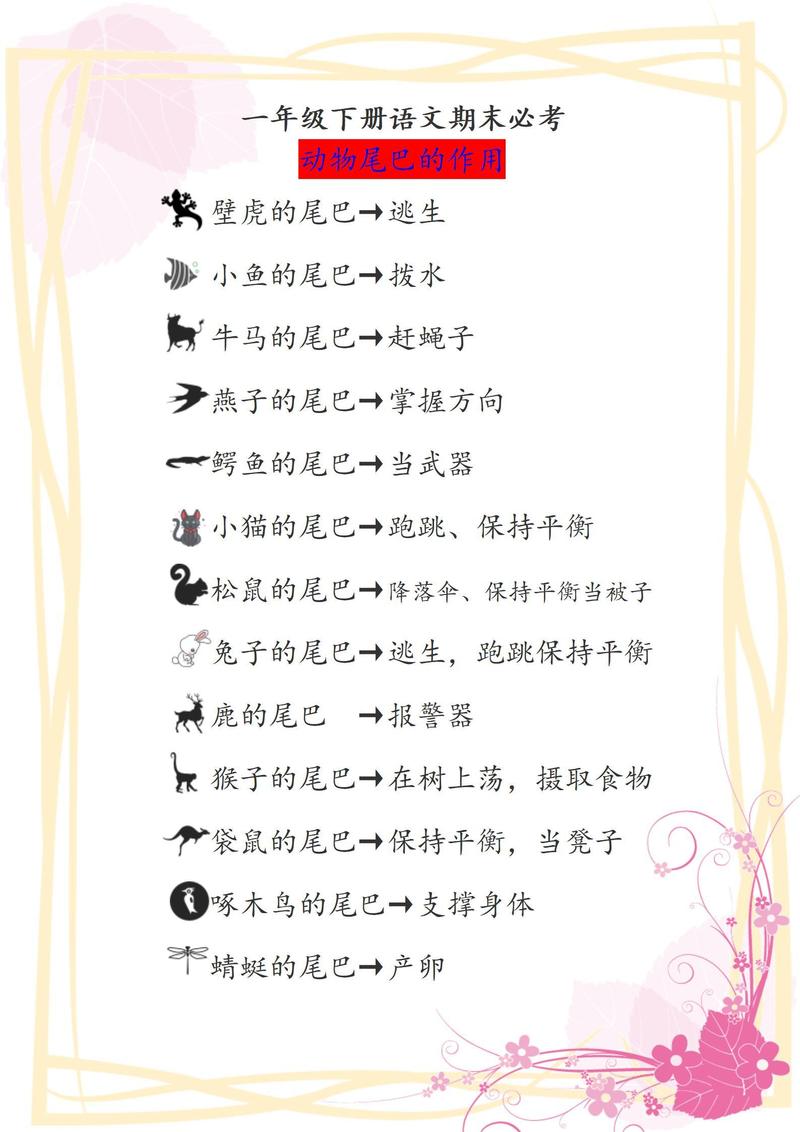 动物的尾巴各有哪些作用?