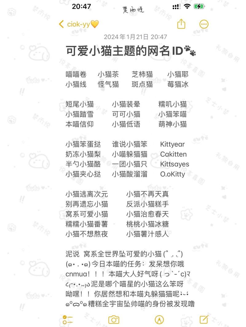 猫网名起名