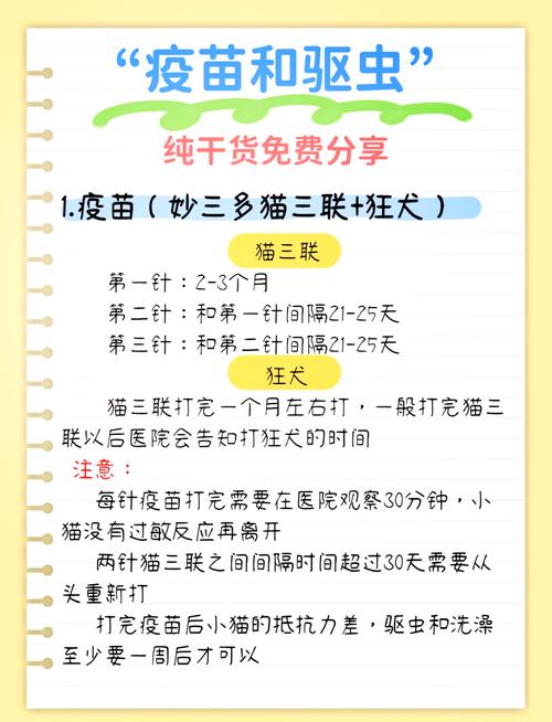 三个月的小猫打几针疫苗呢?